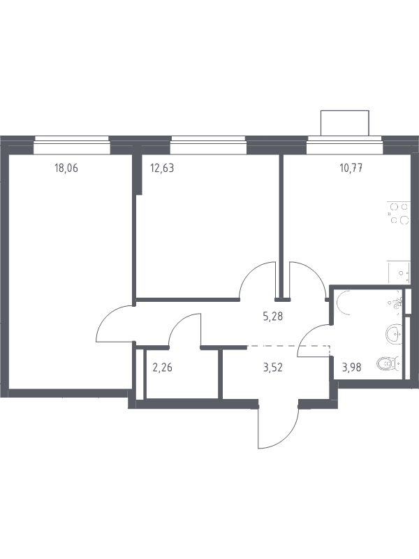 2 ккв 56,5 м²