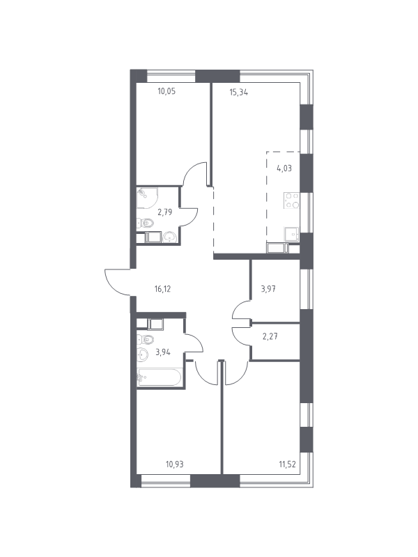 4 ккв (Евро) 81 м²