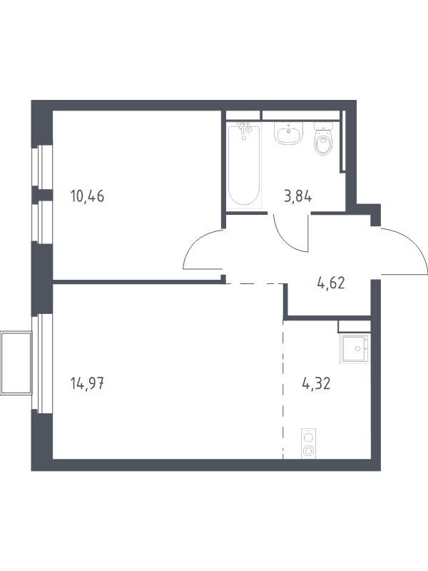 2 ккв (Евро) 38,2 м²