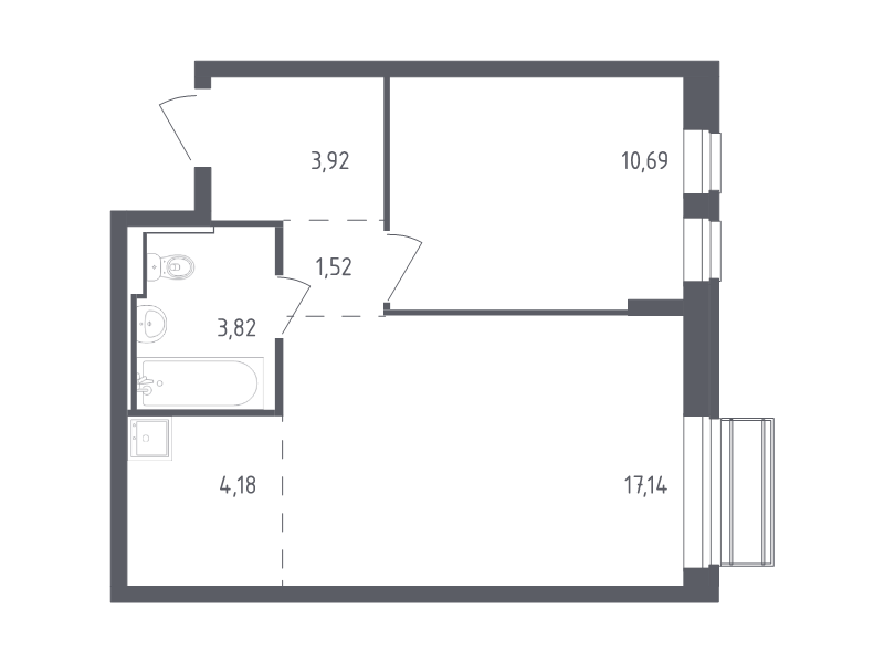 2 ккв (Евро) 41,3 м²