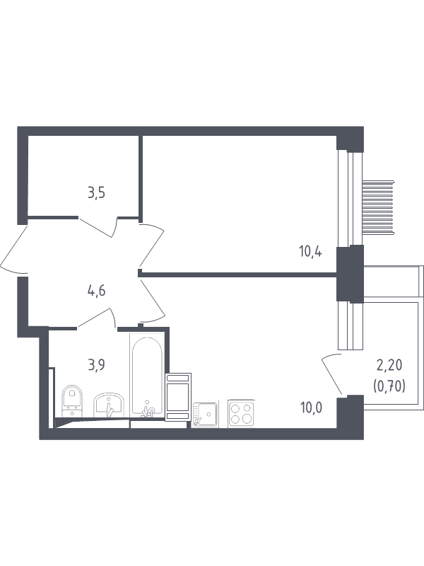 1 ккв 32,5 м²