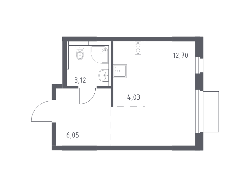 Студия 25,9 м²