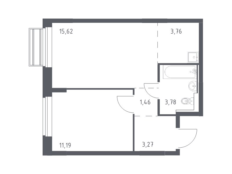 2 ккв (Евро) 39,1 м²