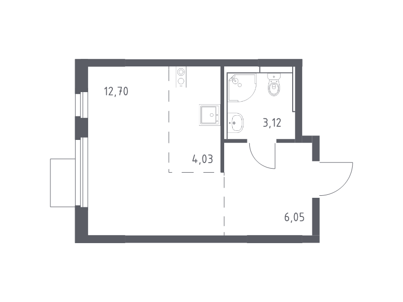 Студия 25,9 м²