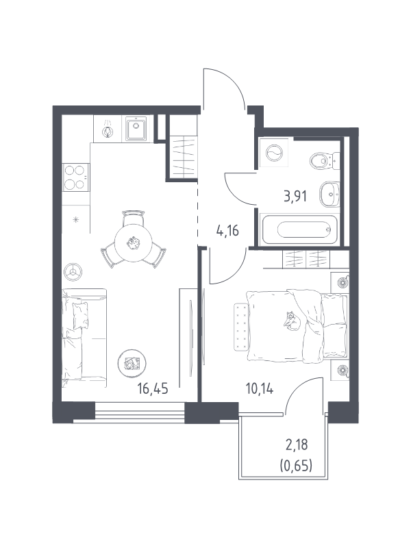 2 ккв (Евро) 35,3 м²