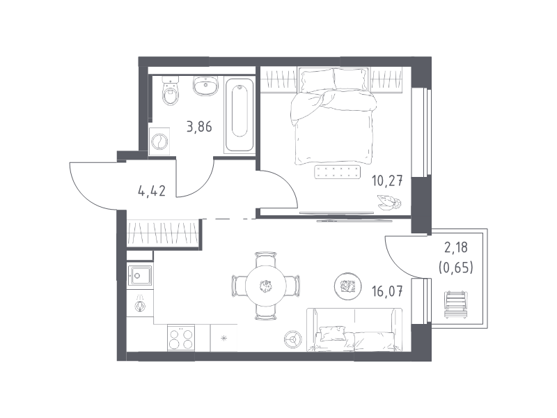 2 ккв (Евро) 35,3 м²