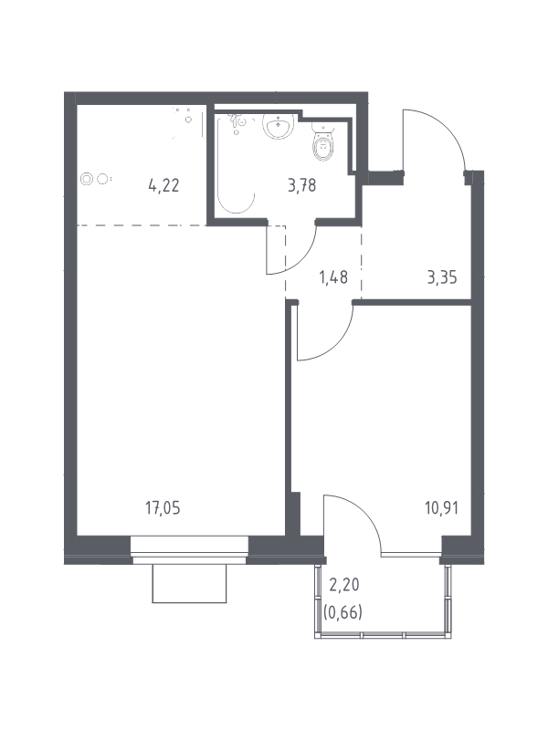 2 ккв (Евро) 41,5 м²