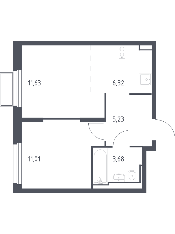 2 ккв (Евро) 38,1 м²