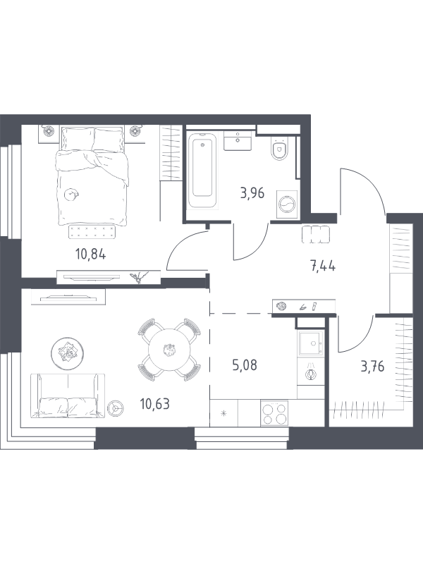2 ккв (Евро) 41,7 м²
