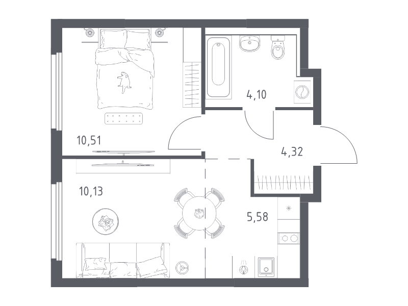 2 ккв (Евро) 34,6 м²