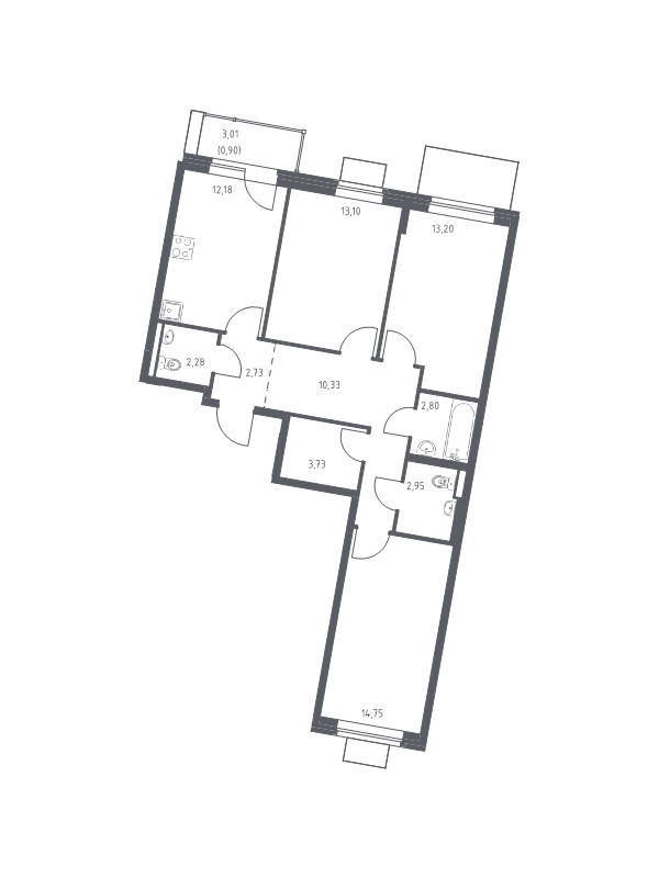 3 ккв 79 м²