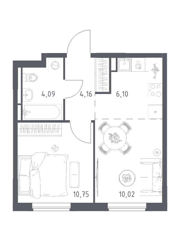 2 ккв (Евро) 35,1 м²