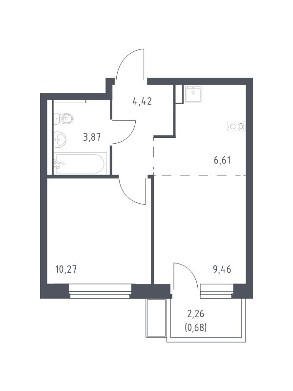 2 ккв (Евро) 35,3 м²