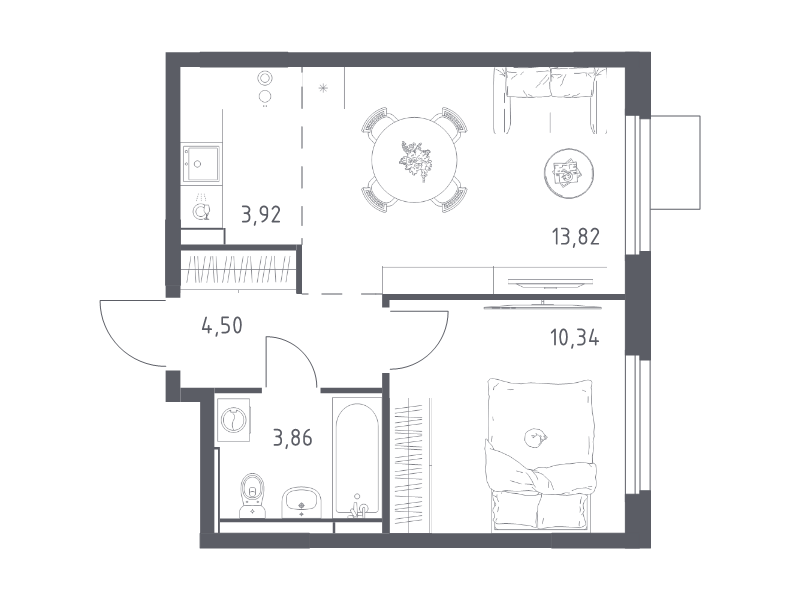 2 ккв (Евро) 36,4 м²