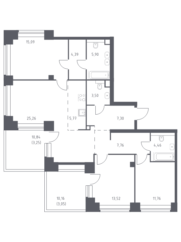 4 ккв (Евро) 111 м²