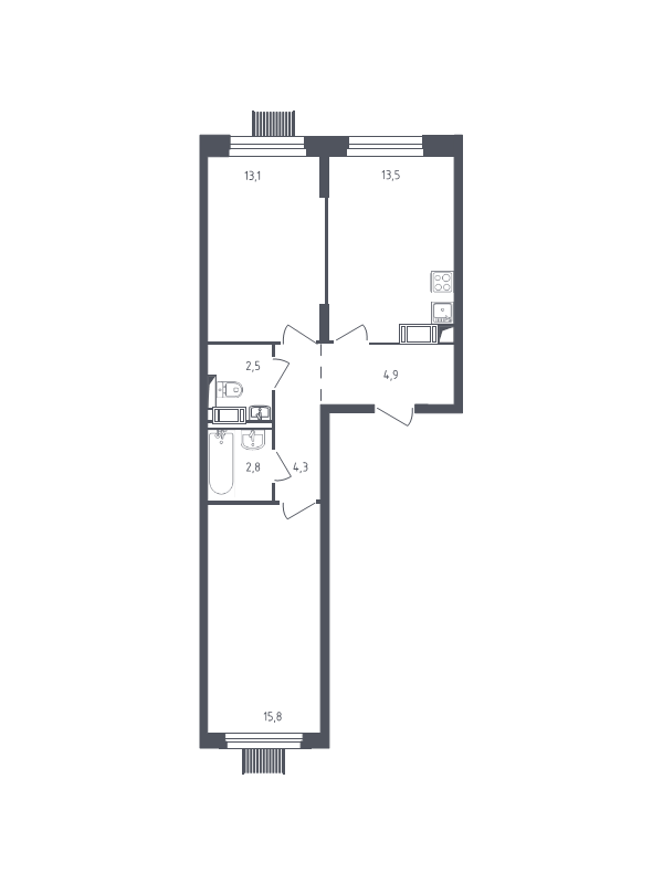 2 ккв 55,9 м²