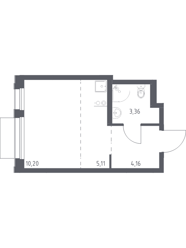 Студия 22,8 м²