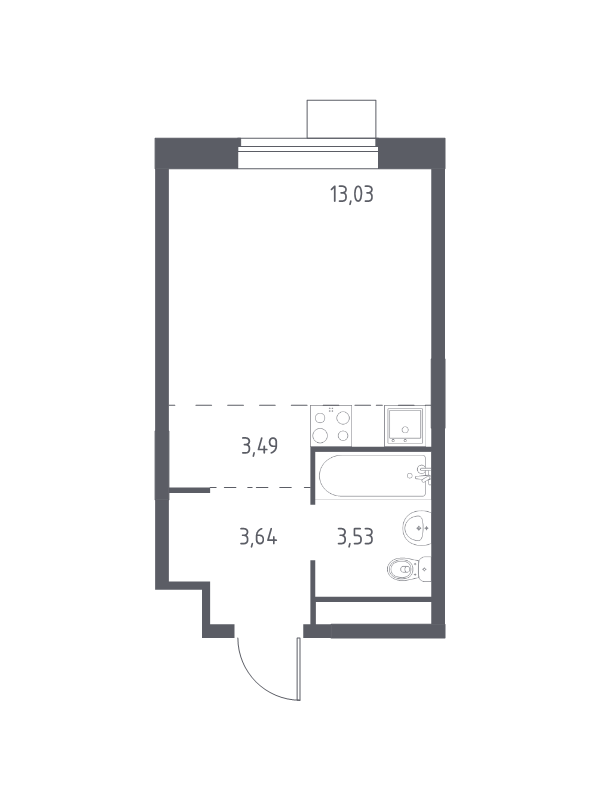 Студия 22,7 м²