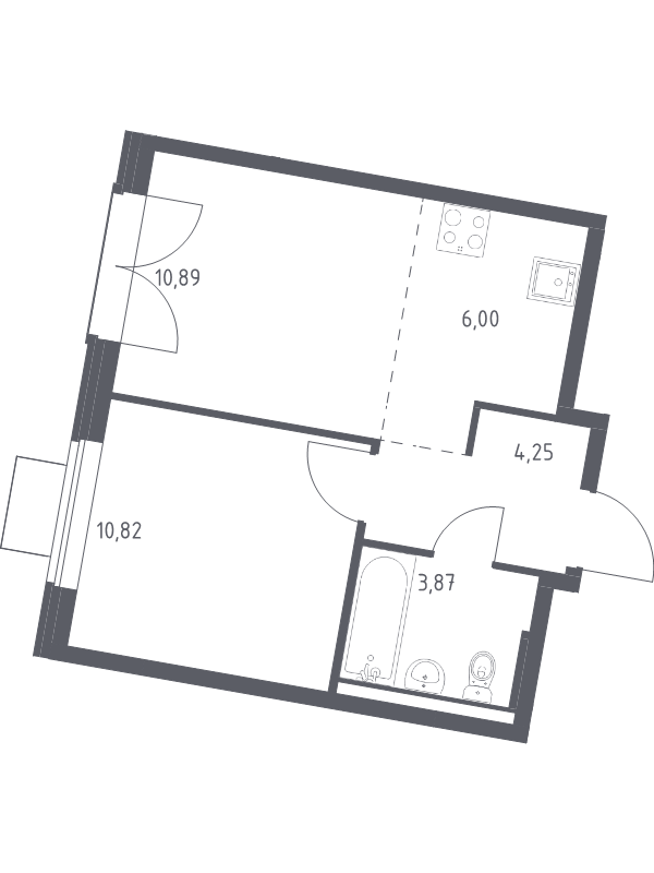 2 ккв (Евро) 35,8 м²