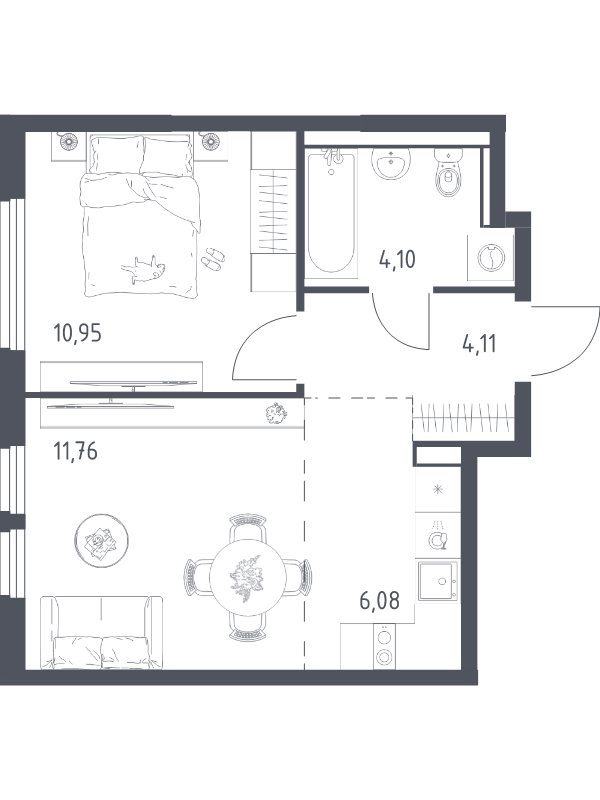 2 ккв (Евро) 37 м²