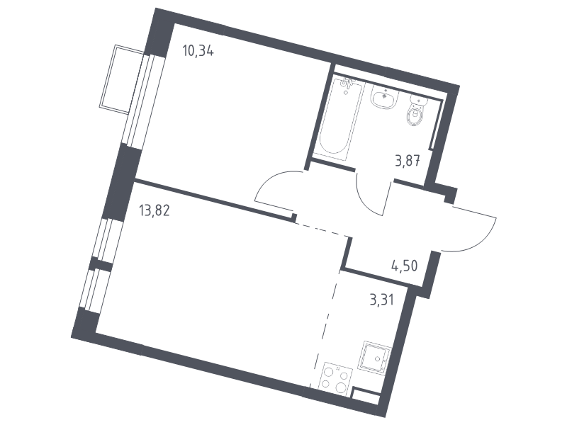 2 ккв (Евро) 35,8 м²