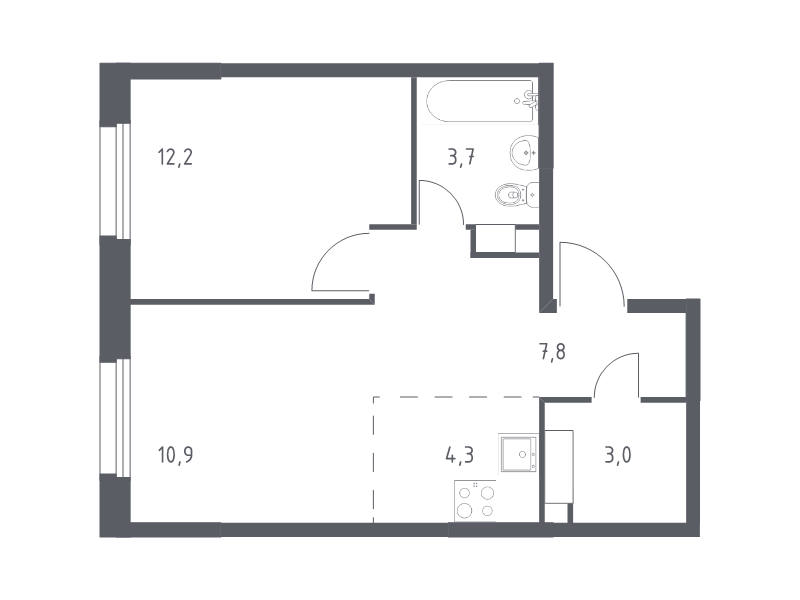 2 ккв (Евро) 40 м²