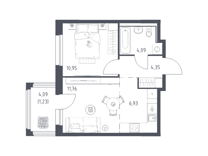 2 ккв (Евро) 39,3 м²