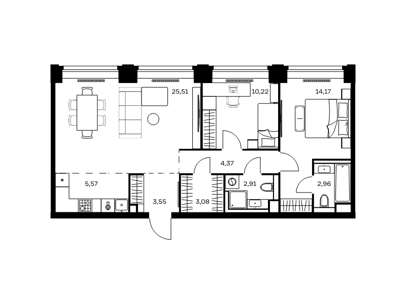3 ккв (Евро) 72,3 м²