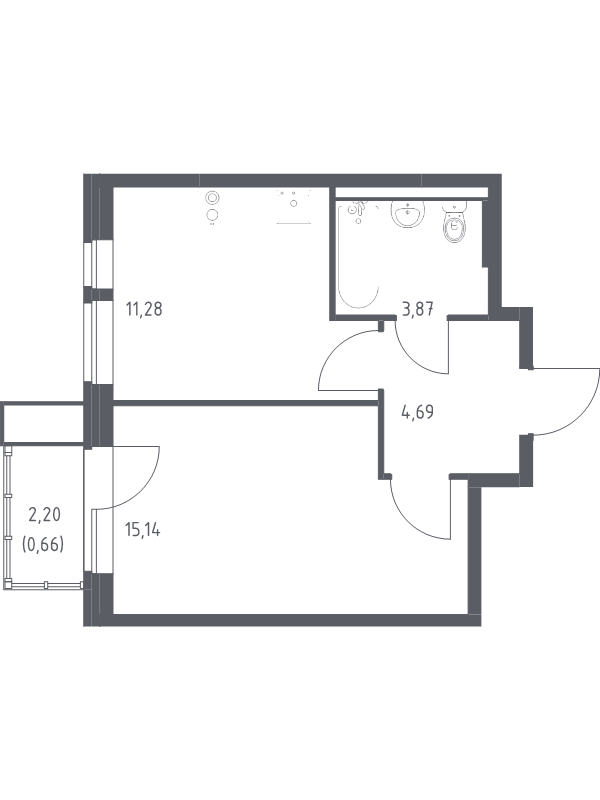 1 ккв 35,7 м²