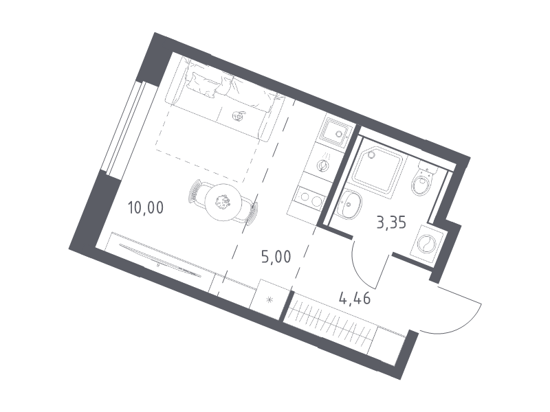 Студия 22,8 м²