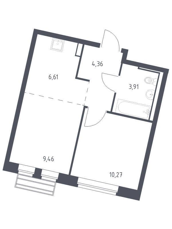 2 ккв (Евро) 33,9 м²
