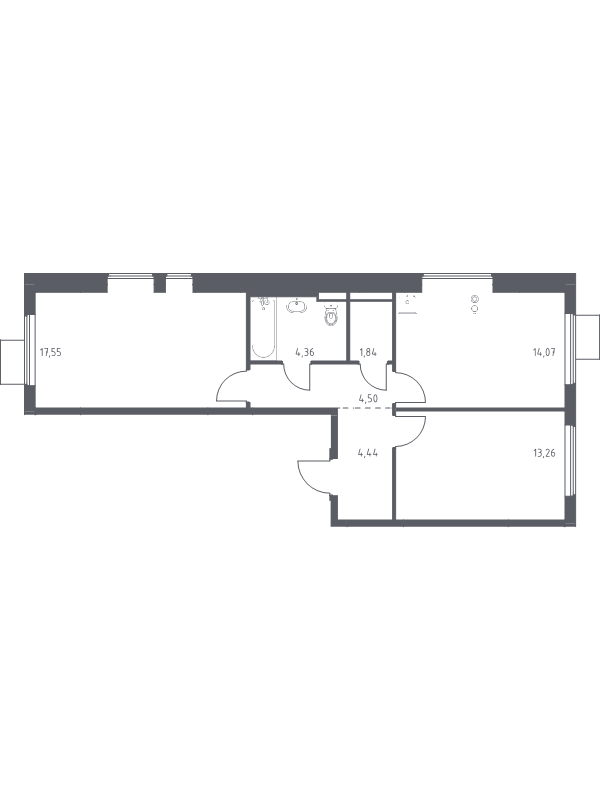 2 ккв 60 м²