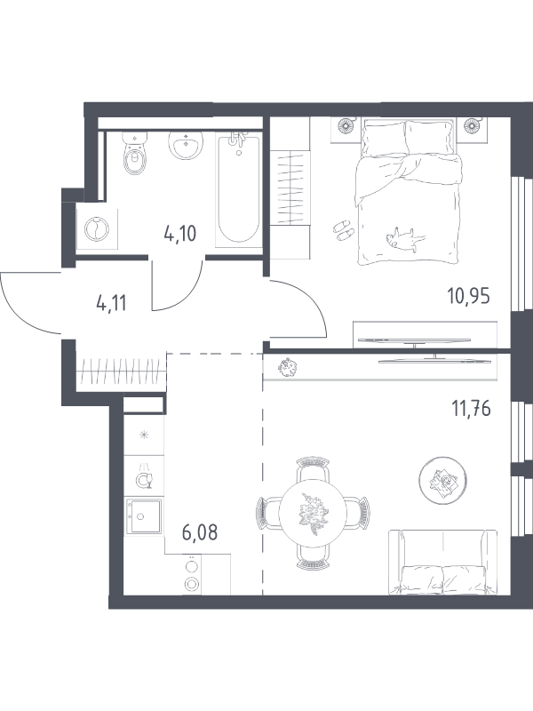 2 ккв (Евро) 37 м²
