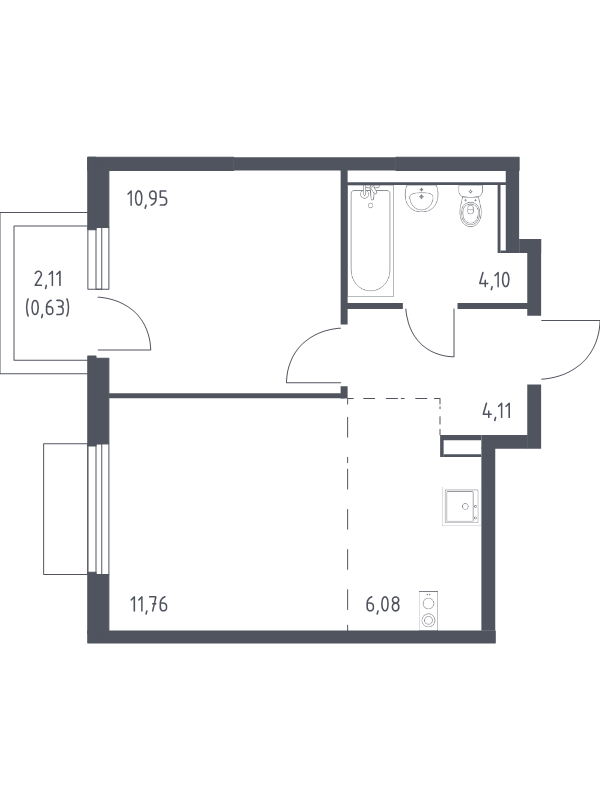 2 ккв (Евро) 37,6 м²