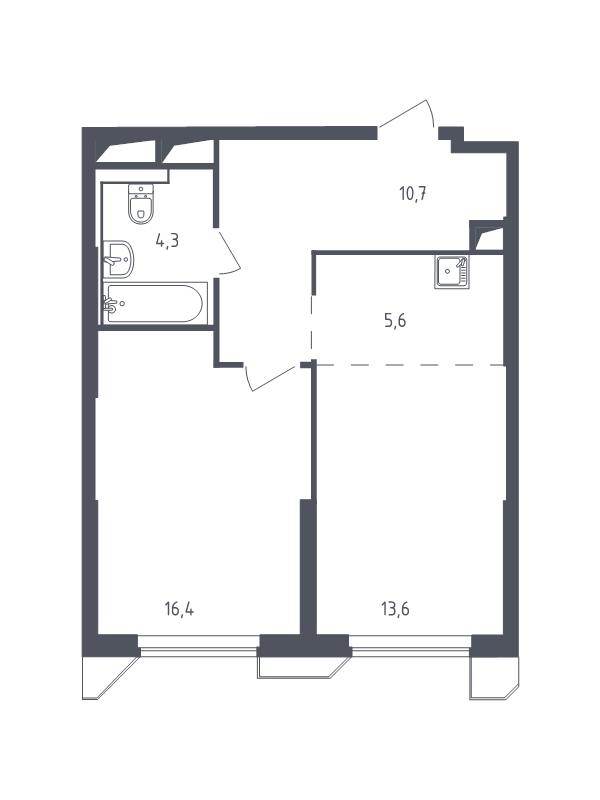 2 ккв (Евро) 50,4 м²