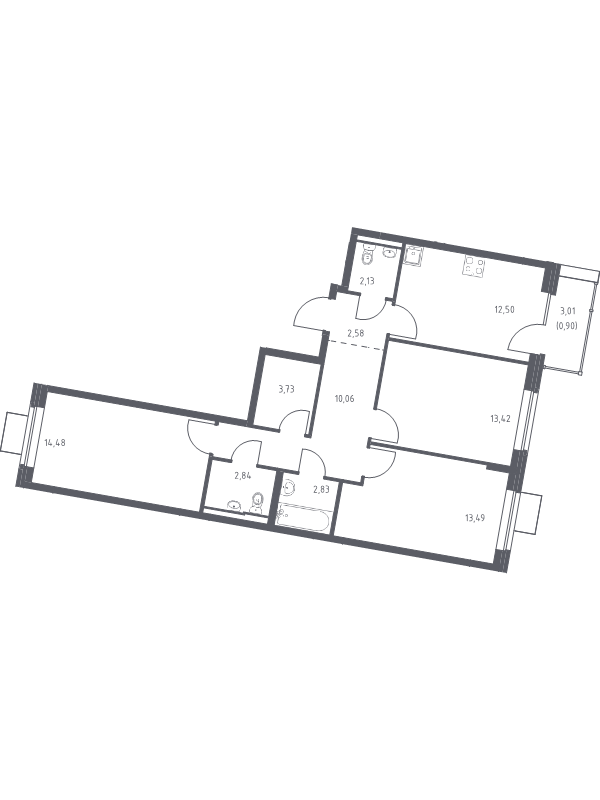 3 ккв 79 м²