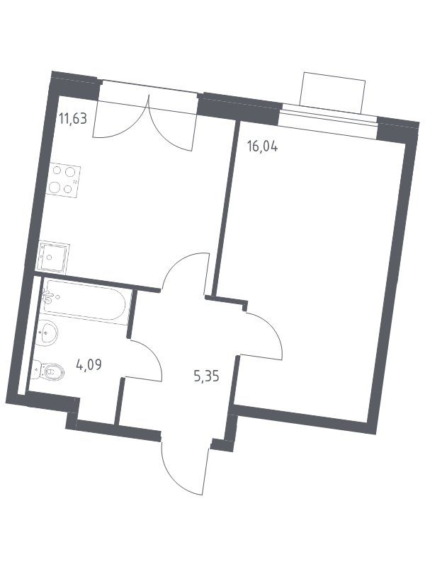 1 ккв 37,1 м²