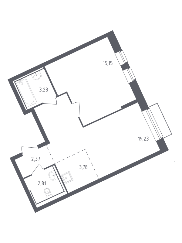 2 ккв (Евро) 46,2 м²