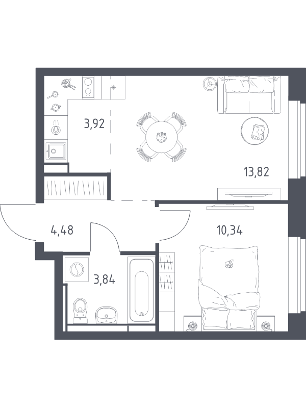 2 ккв (Евро) 36,4 м²