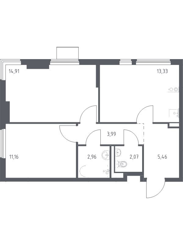 2 ккв 53,9 м²