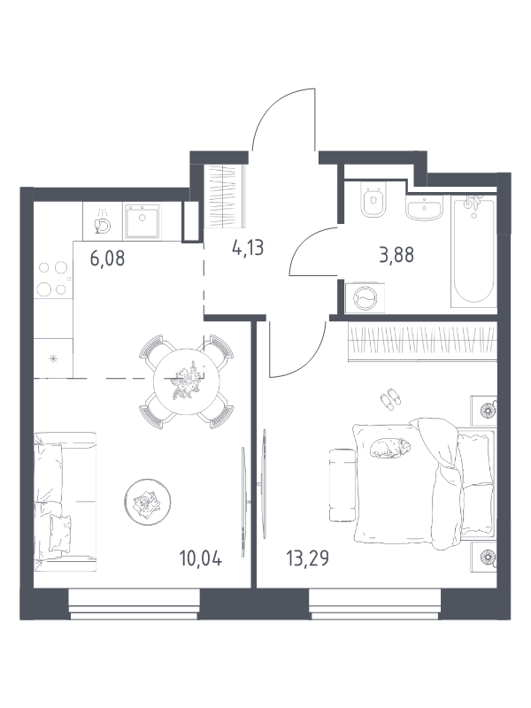 2 ккв (Евро) 37,4 м²