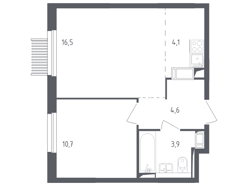 2 ккв (Евро) 39,2 м²
