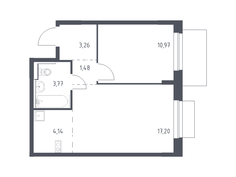 2 ккв (Евро) 40,8 м²