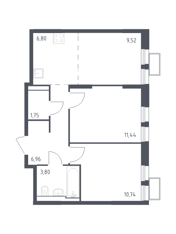 3 ккв (Евро) 51 м²