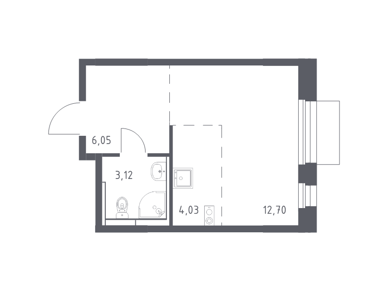 Студия 25,9 м²