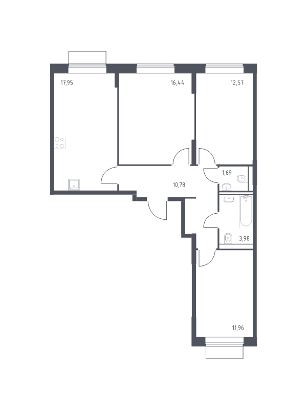 4 ккв (Евро) 75,4 м²