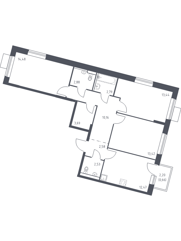 3 ккв 79,1 м²
