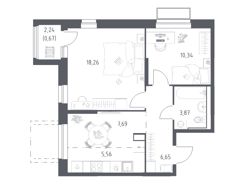 2 ккв 53 м²