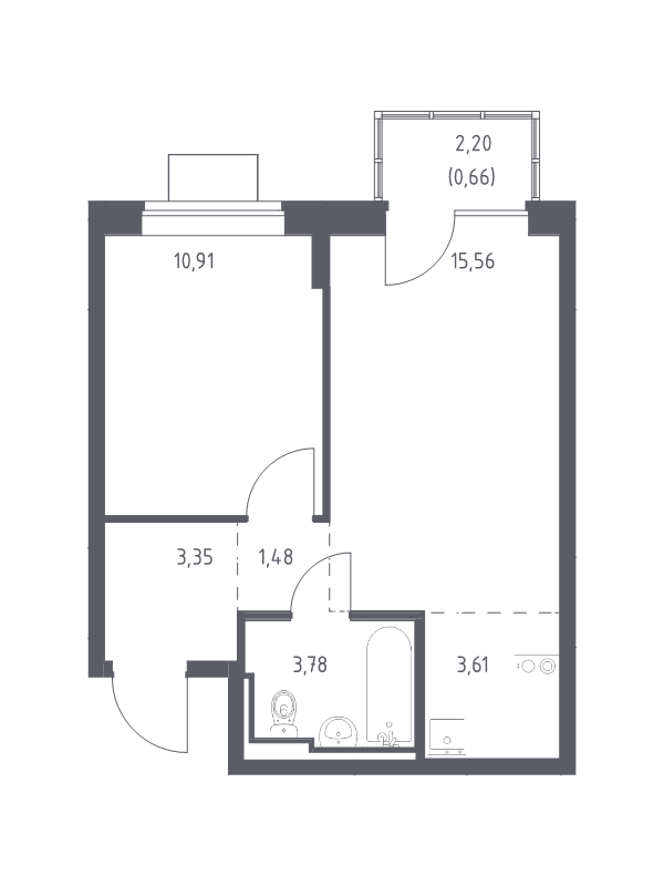 2 ккв (Евро) 39,4 м²
