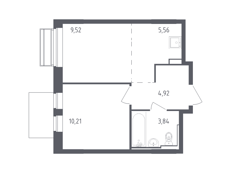 2 ккв (Евро) 34,1 м²